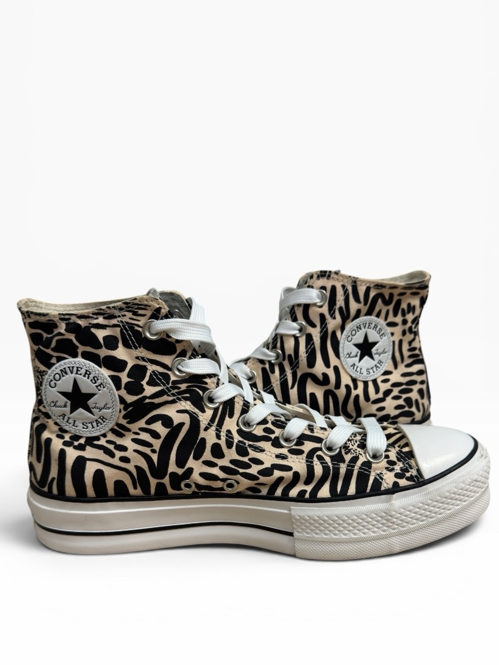 Converse Chuck Taylor All Star Platform High Jungle Art Animal Print Women US 11